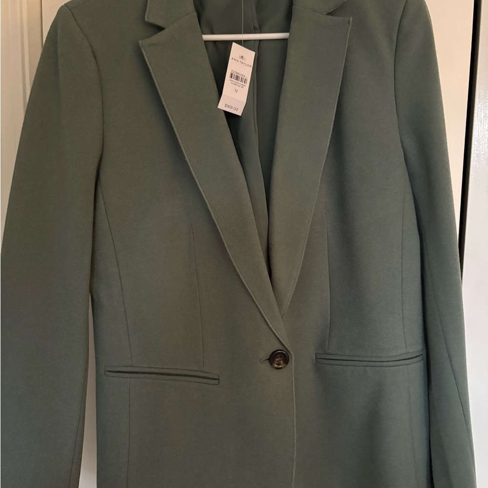 Ann Taylor Green Blazer Structured Fit- Perfect for Fall!
Sage Green